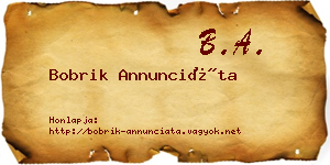 Bobrik Annunciáta névjegykártya